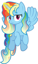 Size: 5000x8242 | Tagged: safe, artist:lincolnbrewsterfan, derpibooru exclusive, derpibooru import, rainbow dash, alicorn, pony, alicornified, alternate universe, aura, concerned, cute, ethereal mane, flowing mane, flying, looking at you, princess rainbow dash, race swap, rainbowcorn, sad, sadorable