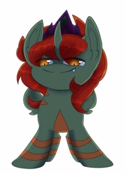 Size: 2274x3120 | Tagged: safe, artist:ravenfox19, derpibooru import, oc, oc:grechin, changeling, undead, zombie, gift art, jewelry, smug, tiara, zombieling