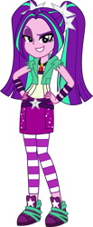 Size: 1449x3517 | Tagged: safe, artist:sketchmcreations, derpibooru import, aria blaze, equestria girls, rainbow rocks, clothes, commission, female, hands on hip, leggings, raised eyebrow, shoes, simple background, skirt, smiling, sneakers, transparent background, vector