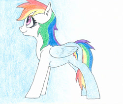 Size: 1024x869 | Tagged: safe, artist:friendshipishorses, derpibooru import, rainbow dash, pegasus, pony, solo, traditional art