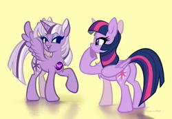 Size: 3000x2073 | Tagged: safe, artist:rrd-artist, derpibooru import, twilight sparkle, twilight sparkle (alicorn), alicorn, pony, amethyst (steven universe), butt, chest fluff, lidded eyes, plot, shapeshifting, smiling, spread wings, steven universe, wings