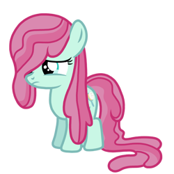 Size: 768x768 | Tagged: safe, artist:superiorwarrior, derpibooru import, bubblegum brush, earth pony, pony, crusaders of the lost mark, brush, cutie mark, female, filly, frown, long hair, long mane, long tail, sad, simple background, transparent background, vector, worried