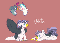 Size: 1400x1000 | Tagged: safe, artist:orphicswan, derpibooru import, oc, oc:odette, hybrid, pony, :p, chaoticverse, parents:gabbymar, solo, tongue out