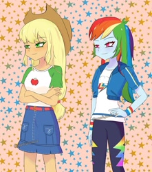 Size: 1440x1629 | Tagged: artist needed, source needed, safe, derpibooru import, applejack, rainbow dash, equestria girls, appledash, female, lesbian, shipping