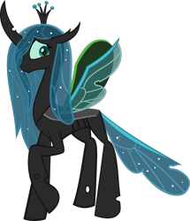 Size: 2735x3181 | Tagged: safe, artist:mr100dragon100, derpibooru import, queen chrysalis, changedling, changeling, a better ending for chrysalis, crown, female, holes, jewelry, purified chrysalis, reformed, regalia, shy, simple background, solo, transparent background, wings