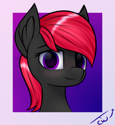 Size: 1200x1300 | Tagged: safe, artist:colourwave, derpibooru import, oc, oc only, oc:rosetta hask, pegasus, bust, female, gradient background, mare, pegasus oc, portrait, signature, simple background