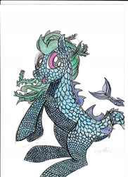 Size: 1275x1752 | Tagged: safe, artist:silbernepegasus, derpibooru import, kelpie, drawing, kelpie oc, traditional art