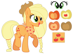 Size: 2832x2096 | Tagged: safe, artist:starshinesentry07, derpibooru import, applejack, pony, alternate hairstyle, older, raised hoof, raised leg, simple background, solo, transparent background