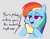 Size: 668x524 | Tagged: safe, artist:hitsuji, derpibooru import, rainbow dash, pegasus, pony, dialogue, faic, food, gray background, implied vore, sandwich, simple background, smug, smugdash, solo