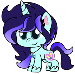 Size: 479x472 | Tagged: safe, artist:aquabright0219, derpibooru import, oc, oc only, oc:aqua bright, pony, unicorn, my little pony: pony life, eyelashes, female, horn, mare, simple background, smiling, solo, unicorn oc, unshorn fetlocks, white background