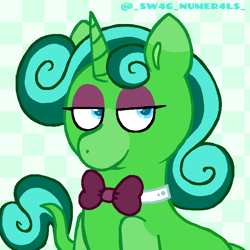 Size: 720x720 | Tagged: safe, artist:sw4g-numer4ls, derpibooru import, pony, unicorn, battle for dream island, bfdi, bowtie, collar, crossover, ponified, two (tpot)