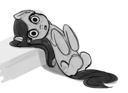 Size: 939x685 | Tagged: safe, artist:nimaru, derpibooru import, oc, oc:luau, earth pony, pony, female, mare, monochrome, sleeping, solo