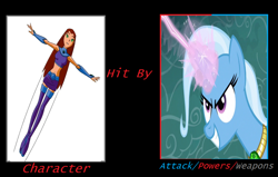 Size: 1078x686 | Tagged: safe, artist:oddonehere, derpibooru import, trixie, crossover, meme, starfire, teen titans, wrong aspect ratio