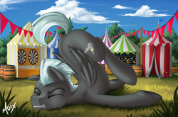 Size: 5300x3500 | Tagged: safe, artist:supermoix, derpibooru import, thunderlane, pegasus, pony, cute, grass, male, solo, stallion