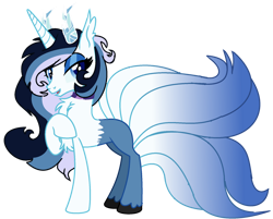 Size: 1280x1031 | Tagged: safe, artist:venomous-cookietwt, derpibooru import, oc, base used, female, interspecies offspring, magical gay spawn, offspring, parent:discord, parent:shining armor, parents:shiningcord, simple background, solo, transparent background