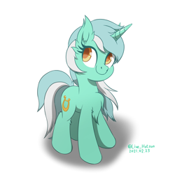 Size: 1600x1600 | Tagged: safe, artist:livehotsun, derpibooru import, lyra heartstrings, pony, unicorn, chest fluff, cute, female, looking at you, lyrabetes, mare, smiling, solo