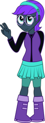 Size: 1482x4043 | Tagged: safe, artist:spokenmind93, derpibooru import, oc, oc:nyx, alicorn, equestria girls, boots, clothes, equestria girls-ified, glasses, hairband, shoes, simple background, skirt, solo, transparent background, vector
