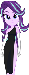 Size: 751x1892 | Tagged: safe, artist:edy_january, derpibooru import, edit, starlight glimmer, human, equestria girls, adorasexy, black dress, clothes, cute, dress, evening gloves, gloves, hardbass, humanized, long gloves, night party, one shoulder, party, sexy, side slit, simple background, sleeveless, solo, transparent background, vector, vector edit