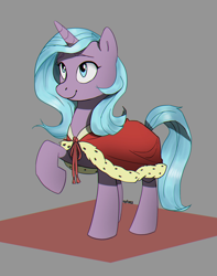 Size: 1964x2490 | Tagged: safe, artist:cadillacdynamite, derpibooru import, idw, radiant hope, pony, unicorn, blue mane, female, mare, raised hoo, smiling, solo, sombra's cape