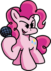 Size: 432x603 | Tagged: safe, artist:crusader productions, derpibooru import, pinkie pie, earth pony, cutie mark, friday night funkin', microphone, rap battle, simple shading, video game