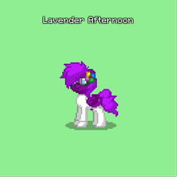 Size: 400x400 | Tagged: safe, derpibooru import, oc, oc only, oc:lavender afternoon, pegasus, pony, clothes, green background, oc solo, pegasus oc, pixel art, pony town, simple background, solo, wings