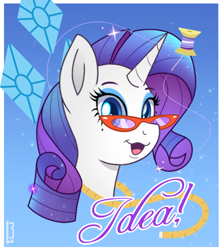 Size: 830x934 | Tagged: safe, artist:lennonblack, derpibooru import, rarity, unicorn, glasses, glasses rarity, open mouth