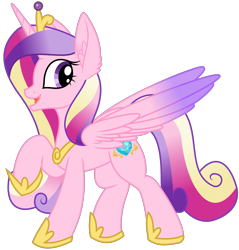 Size: 1983x2076 | Tagged: safe, artist:byteslice, artist:litrojia, derpibooru import, princess cadance, alicorn, pony, collaboration, .svg available, crown, ear fluff, ears, female, jewelry, looking back, mare, raised hoof, raised leg, regalia, simple background, solo, spread wings, standing, svg, transparent background, vector, wings