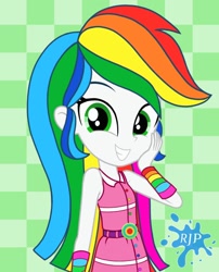 Size: 850x1050 | Tagged: safe, artist:rjp.rammy, derpibooru import, oc, oc:light spectrum, equestria girls, clothes, dress, sleeveless, solo