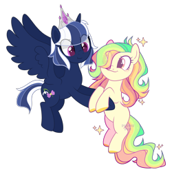 Size: 3300x3300 | Tagged: safe, artist:katelynleeann42, artist:rerorir, derpibooru import, oc, oc only, oc:snow bell, alicorn, earth pony, pony, female, mare