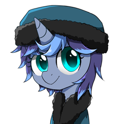 Size: 1920x1925 | Tagged: safe, artist:ce2438, derpibooru import, oc, oc only, oc:moonlight toccata, unicorn, clothes, coat, female, hat, simple background, transparent background, winter clothes