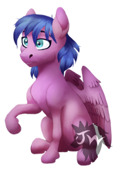 Size: 900x1291 | Tagged: safe, artist:jazzwolfblaze, derpibooru import, oc, oc only, pegasus, pony, female, raised hoof, raised leg, redraw, simple background, solo, transparent background