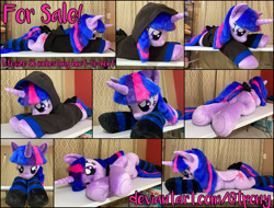 Size: 6000x4560 | Tagged: safe, artist:qtpony, derpibooru import, twilight sparkle, twilight sparkle (alicorn), alicorn, pony, absurd resolution, clothes, hoodie, irl, life size, photo, plushie, socks, solo, striped socks