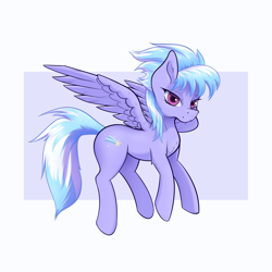 Size: 1700x1700 | Tagged: safe, artist:aquaticvibes, derpibooru import, cloudchaser, pegasus, pony, female, lidded eyes, mare, simple background, smiling, solo, spread wings, wings