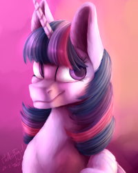 Size: 4000x5000 | Tagged: safe, artist:themessyfangirl, derpibooru import, twilight sparkle, unicorn, bust, portrait, solo