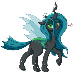 Size: 2175x2138 | Tagged: safe, artist:wownamesarehard, derpibooru exclusive, derpibooru import, queen chrysalis, changeling, changeling queen, blushing, heart, looking at you, simple background, solo, transparent background