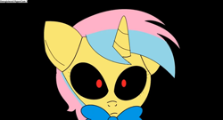Size: 640x346 | Tagged: artist needed, safe, derpibooru import, screencap, oc, oc:glimmer sparkles, pony, robot, robot pony, unicorn, 1000 hours in ms paint, animatronic, animatronic pony, black sclera, bowtie, female, five nights at freddy's, five nights at pinkie's, mare, roboticization, unregistered hypercam
