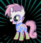 Size: 162x166 | Tagged: safe, derpibooru import, sweetie belle, unicorn, the show stoppers, female, filly, outfit, recolor, rockstar, smiling
