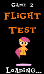 Size: 189x314 | Tagged: safe, derpibooru import, scootaloo, .exe, female, filly, jumping, rainbow.exe, title card