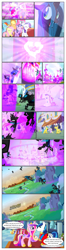 Size: 612x2312 | Tagged: safe, artist:newbiespud, derpibooru import, edit, edited screencap, screencap, applejack, fluttershy, pinkie pie, princess cadance, queen chrysalis, rainbow dash, rarity, shining armor, twilight sparkle, unicorn twilight, alicorn, changeling, changeling queen, earth pony, pegasus, pony, unicorn, comic:friendship is dragons, a canterlot wedding, applejack's hat, armor, changeling slime, clothes, comic, cowboy hat, dialogue, explosion, eyelashes, eyes closed, female, filly, glowing horn, grin, hat, helmet, horn, male, mane six, mare, open mouth, outdoors, raised hoof, raised leg, royal guard, screencap comic, sitting, smiling, teeth, trotting, wings