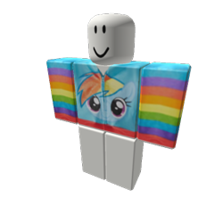 Size: 420x420 | Tagged: safe, rainbow dash, human, pegasus, pony, avatar, barely pony related, humanized, jacket, merchandise, roblox, simple background, solo, transparent background