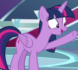 Size: 1412x1259 | Tagged: safe, derpibooru import, screencap, twilight sparkle, twilight sparkle (alicorn), alicorn, pony, horse play, cropped, female, mare, open mouth, solo