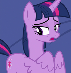 Size: 1254x1293 | Tagged: safe, derpibooru import, screencap, twilight sparkle, twilight sparkle (alicorn), alicorn, pony, horse play, covering, cropped, female, mare, open mouth, solo, wing hands