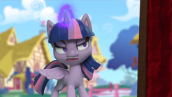 Size: 1920x1080 | Tagged: safe, derpibooru import, screencap, twilight sparkle, twilight sparkle (alicorn), alicorn, pony, magician pinkie pie (short), my little pony: pony life, my little pony: stop motion short, magic, solo, stop motion