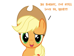 Size: 3000x2279 | Tagged: safe, artist:keronianniroro, derpibooru import, applejack, earth pony, pony, applejack's hat, clothes, cowboy hat, female, hat, looking at you, open mouth, simple background, solo, talking to viewer, white background