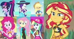 Size: 949x500 | Tagged: safe, artist:royalsilver4, derpibooru import, applejack, fluttershy, pinkie pie, rainbow dash, rarity, sci-twi, sunset shimmer, twilight sparkle, equestria girls, humane five, humane seven, humane six, sleeveless