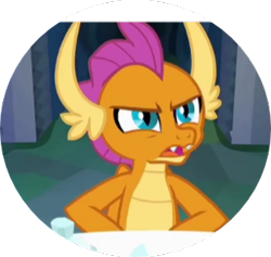 Size: 307x291 | Tagged: safe, artist:thegamerpainter, edit, edited screencap, screencap, smolder, dragon, what lies beneath, cropped, open mouth, profile picture, smolder is not amused, solo