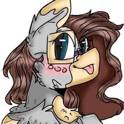 Size: 612x612 | Tagged: safe, artist:coco_loves_art, derpibooru import, oc, oc only, pegasus, pony, :p, blushing, bust, chest fluff, female, glasses, mare, pegasus oc, simple background, solo, tongue out, white background, wings