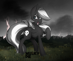 Size: 1900x1574 | Tagged: safe, artist:murkypie, derpibooru import, oc, oc:death storm, pegasus, female, lightning, mare, solo, storm