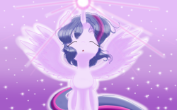 Size: 2560x1600 | Tagged: safe, artist:theroyalprincesses, derpibooru import, twilight sparkle, twilight sparkle (alicorn), alicorn, pony, magical mystery cure, eyes closed, open mouth, solo