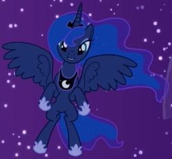 Size: 1042x961 | Tagged: safe, derpibooru import, screencap, princess luna, alicorn, pony, twilight's kingdom, cropped, female, flying, solo, you'll play your part